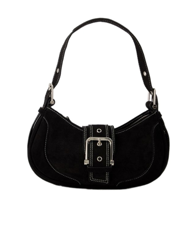 Osoi Leather  Hobo Brocle Shoulder Bag In Black