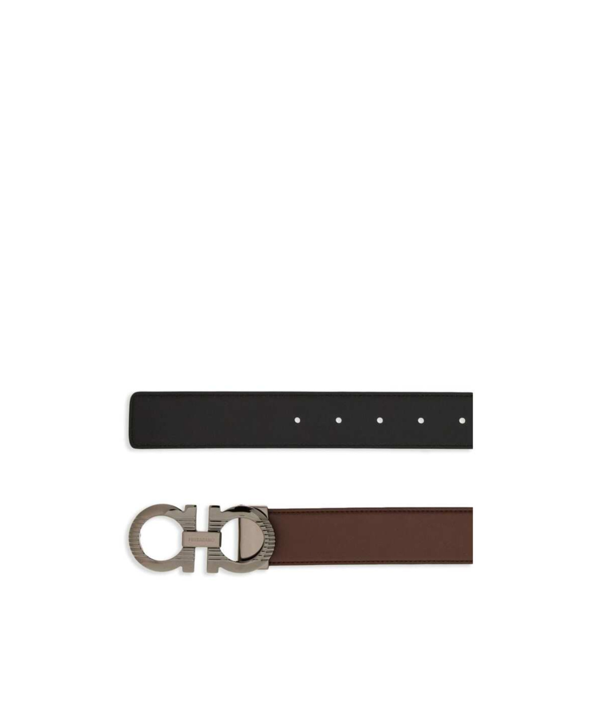 Ferragamo Double-sided Gancini Belt In Black