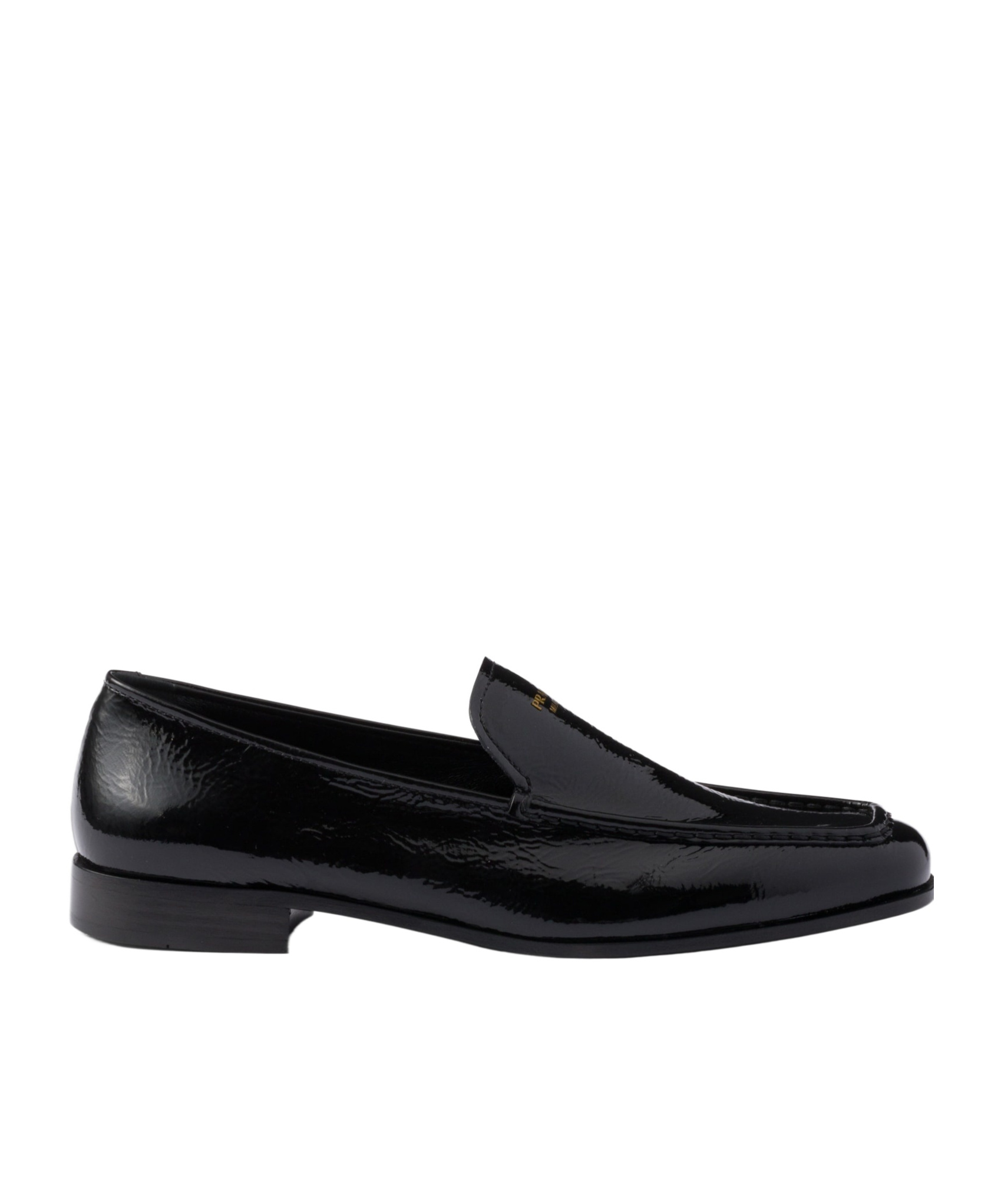 Prada Patent-leather Loafers In Black