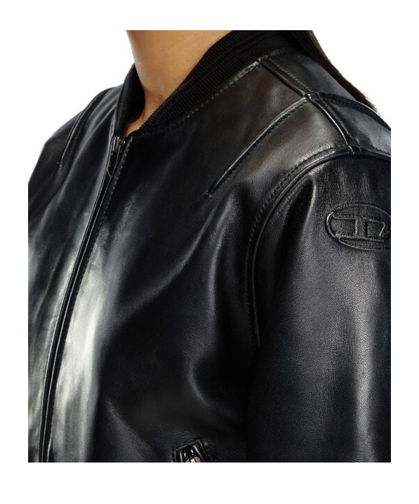 Diesel L-ilan Leather Jacket In Black