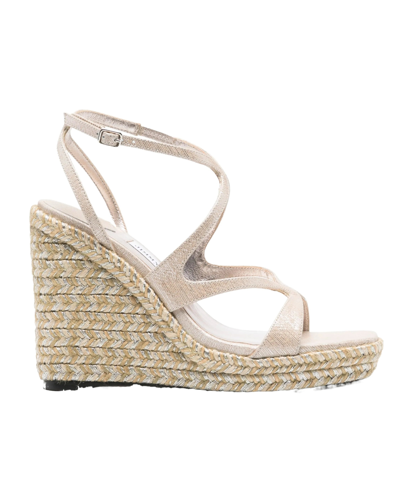 Jimmy Choo Leather Espadrille Wedge Sandals In White