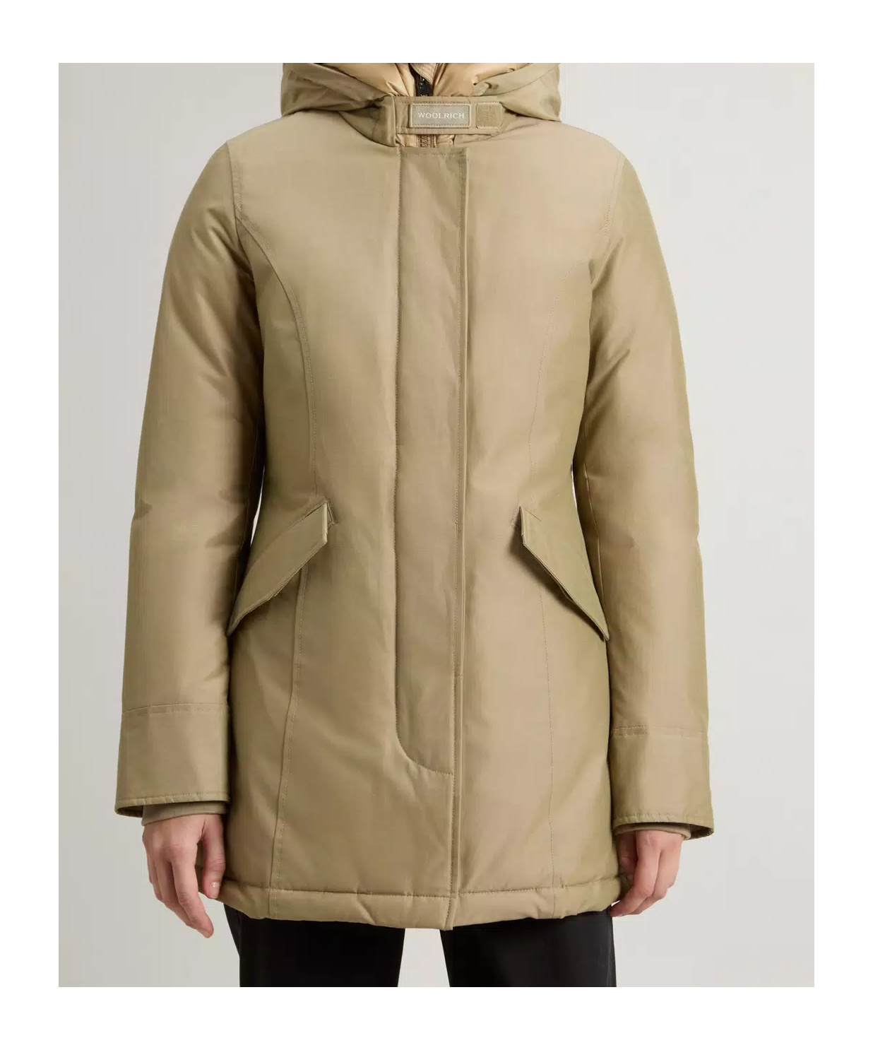 Woolrich Hooded Down Jacket In Brown