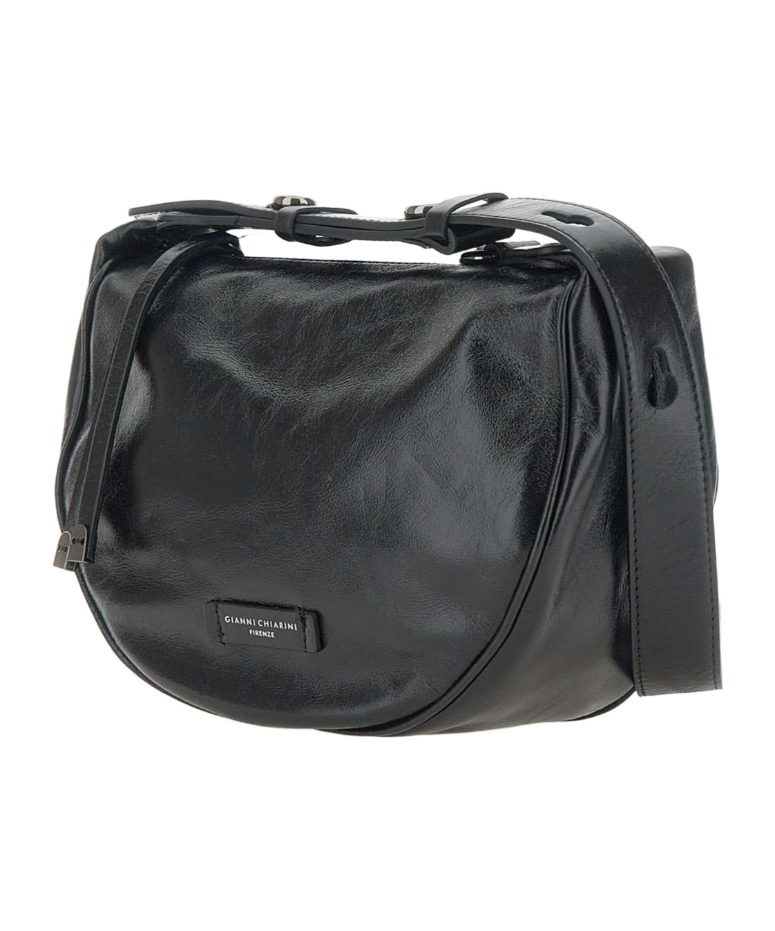 Gianni Chiarini Logo Patch Shoulder Bag In Black