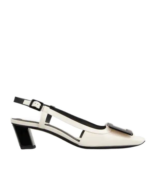 Roger Vivier Belle Vivier Optical Slingback Pumps In White