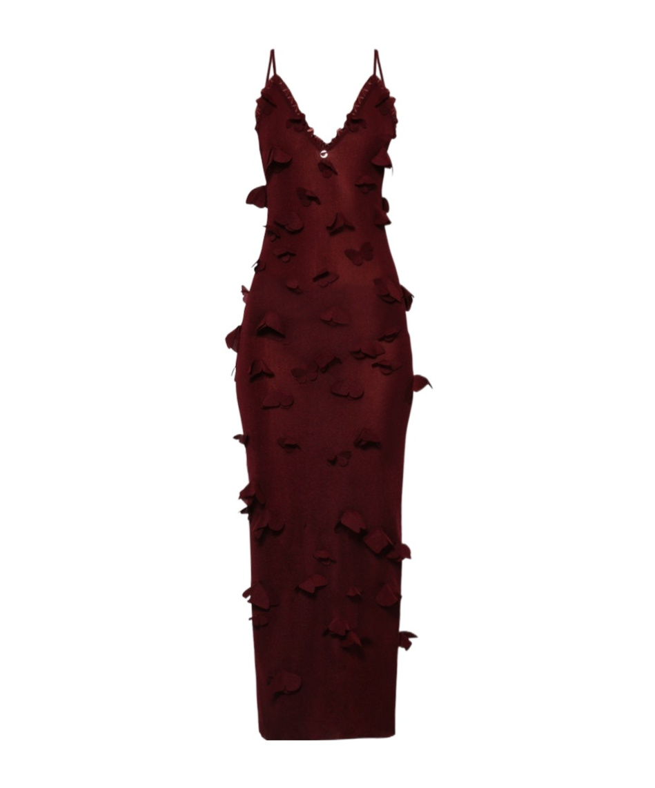 Coperni Women Butterflies Techno Dress In Burgundy