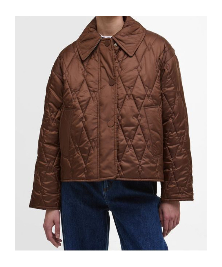 Barbour Bernadette Quilted Shell Jacket In Brown