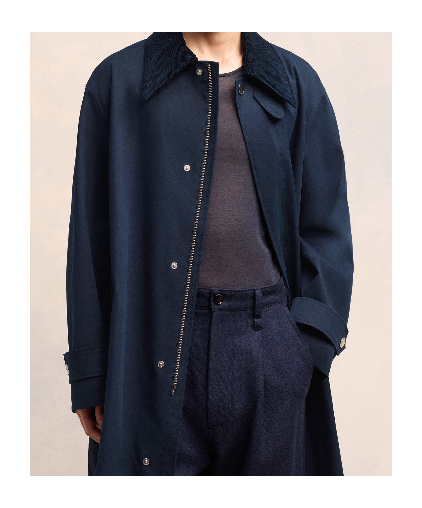 Shop Ami Alexandre Mattiussi Long-sleeved Windbreaker In Black
