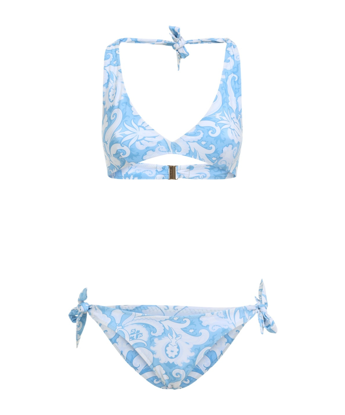 Etro Triangle Top Halter Neck Bikini In Blue