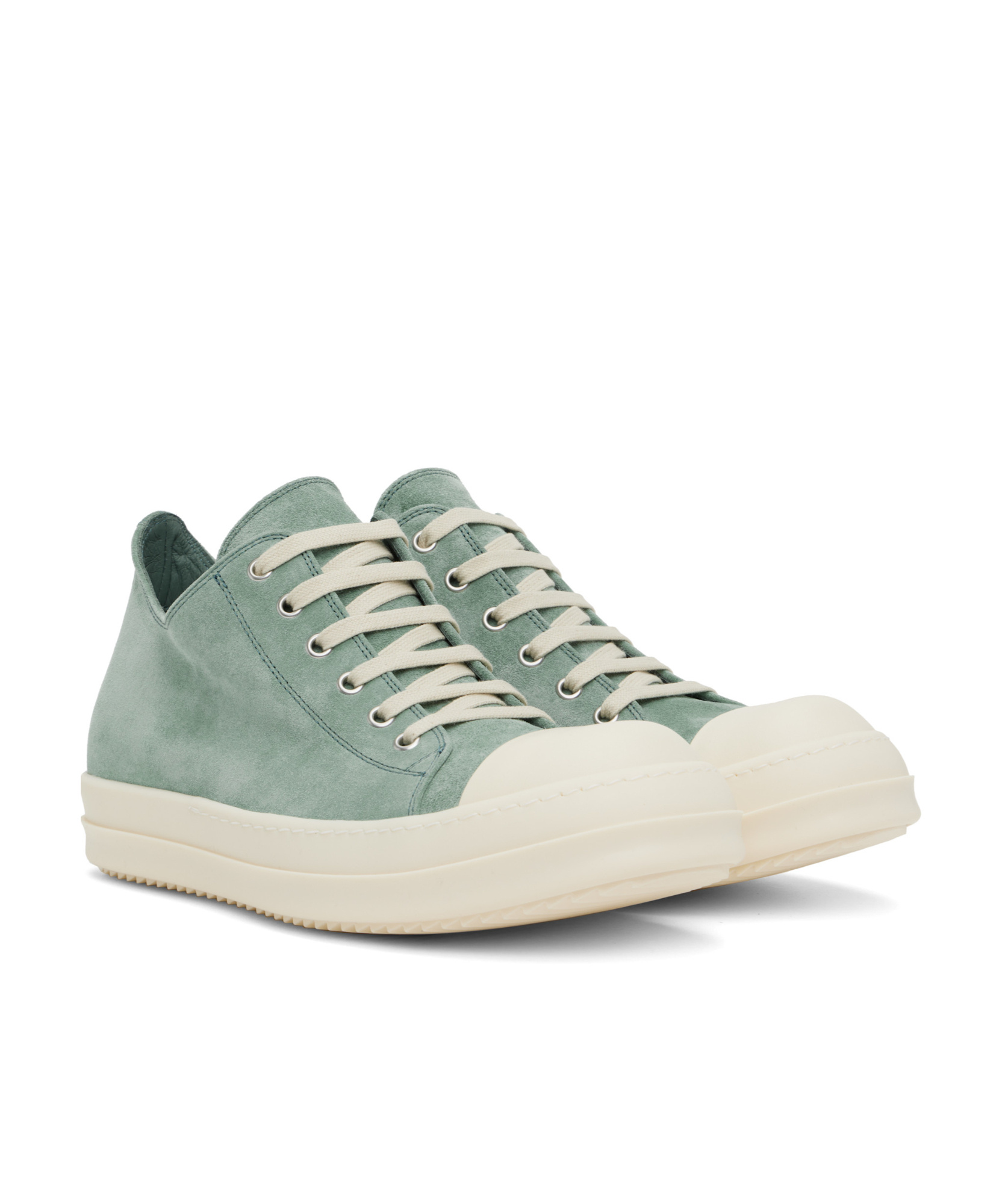 Rick Owens Blue Hollywood Low Sneaks Sneakers In White