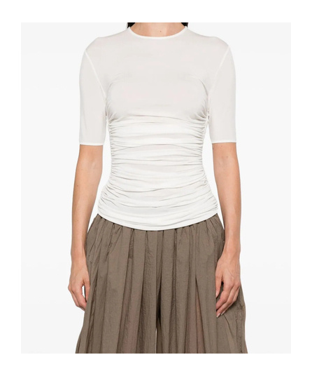 Alaïa Gather Detailed Jersey T-shirt In White