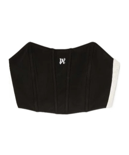 Palm Angels Logo Pattern Corset In Black