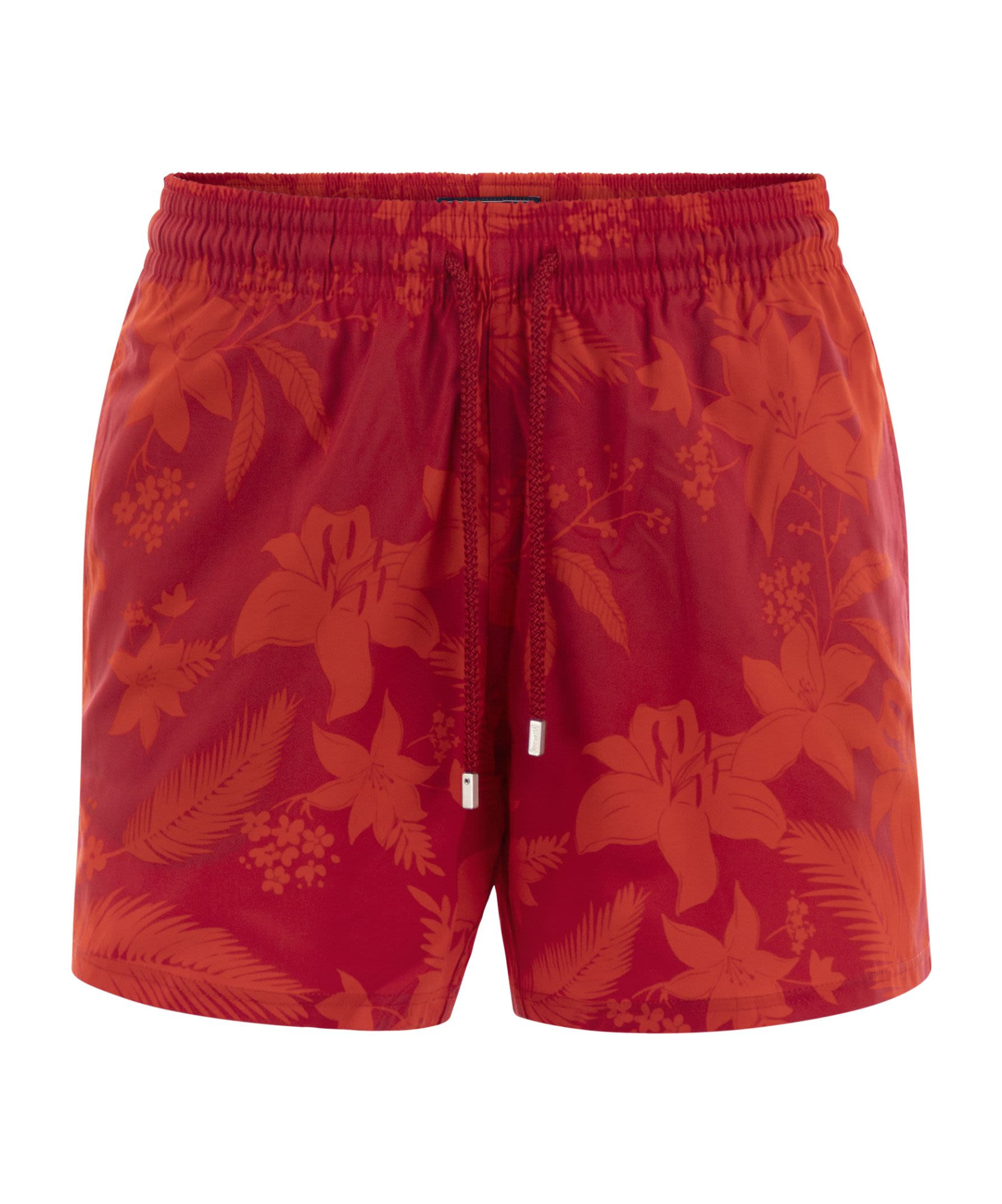 Vilebrequin Elastic Waist Swimming Trunks In Red