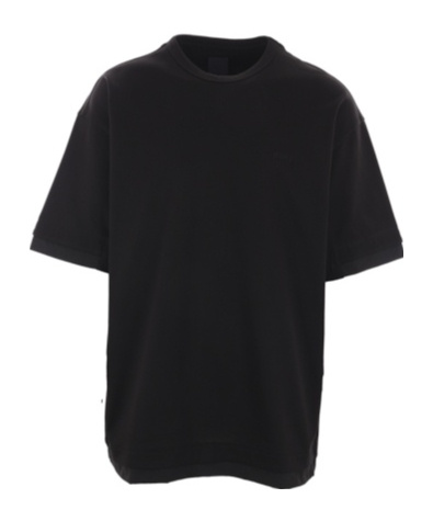 Juunj Black T-shirt With Tone-on-tone Logo Embroidered On The Front In Black