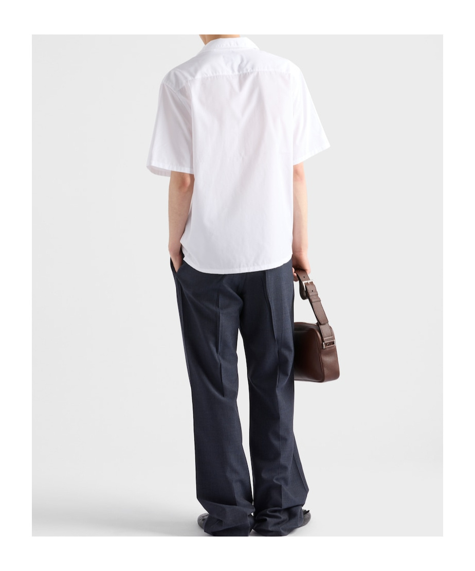 Prada Cotton Shirt With Short Sleeves And Pockets