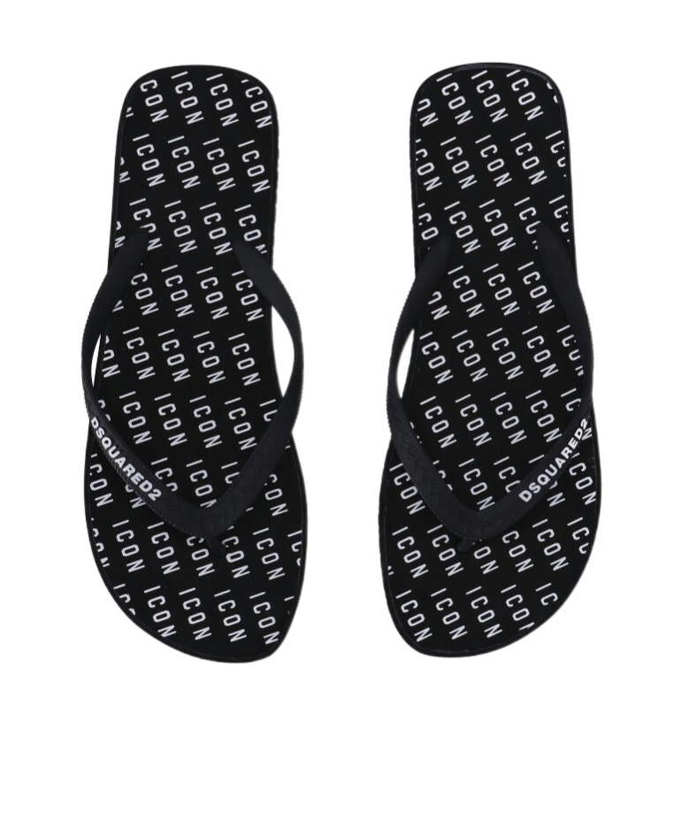 DSQUARED2 DSQUARED2 ICON ALL-OVER LOGO PRINTED FLIP FLOPS