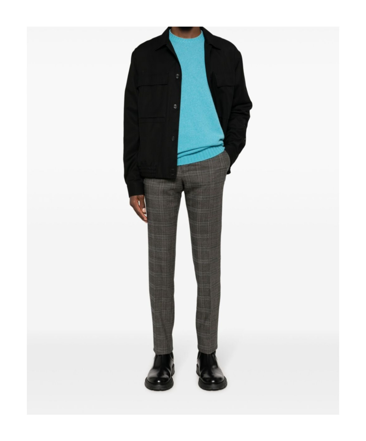 Drumohr Crew Neck Long Sleeve Sweater In Blue