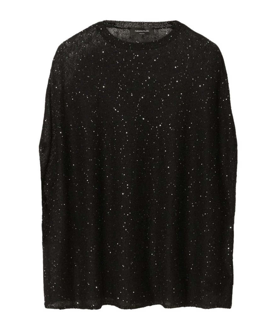 Fabiana Filippi Embroidered Sequin Sweater In Black