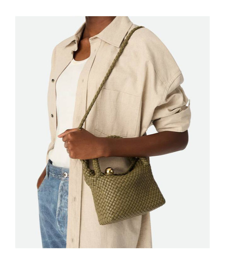 Bottega Veneta Small Flip Shoulder Bag In Algae