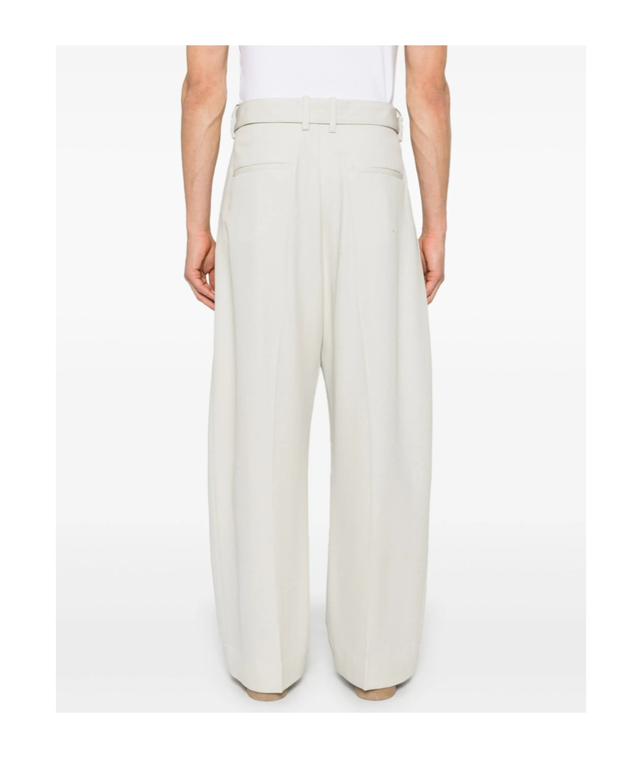 Studio Nicholson Belt-loop Casual Pants In White