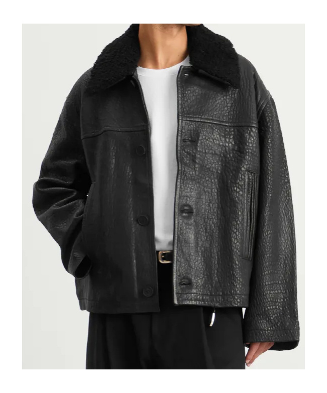 Studio Nicholson Wool Collar Casual Jacket In Black