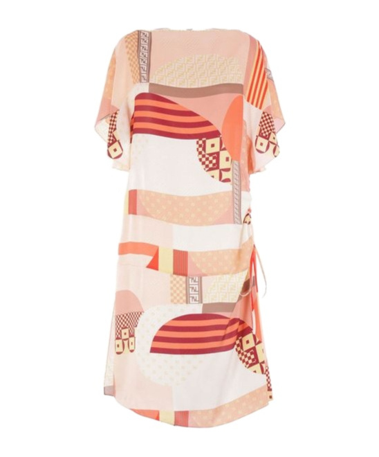Fendi Graphic Printed Ruched Mini Dress
