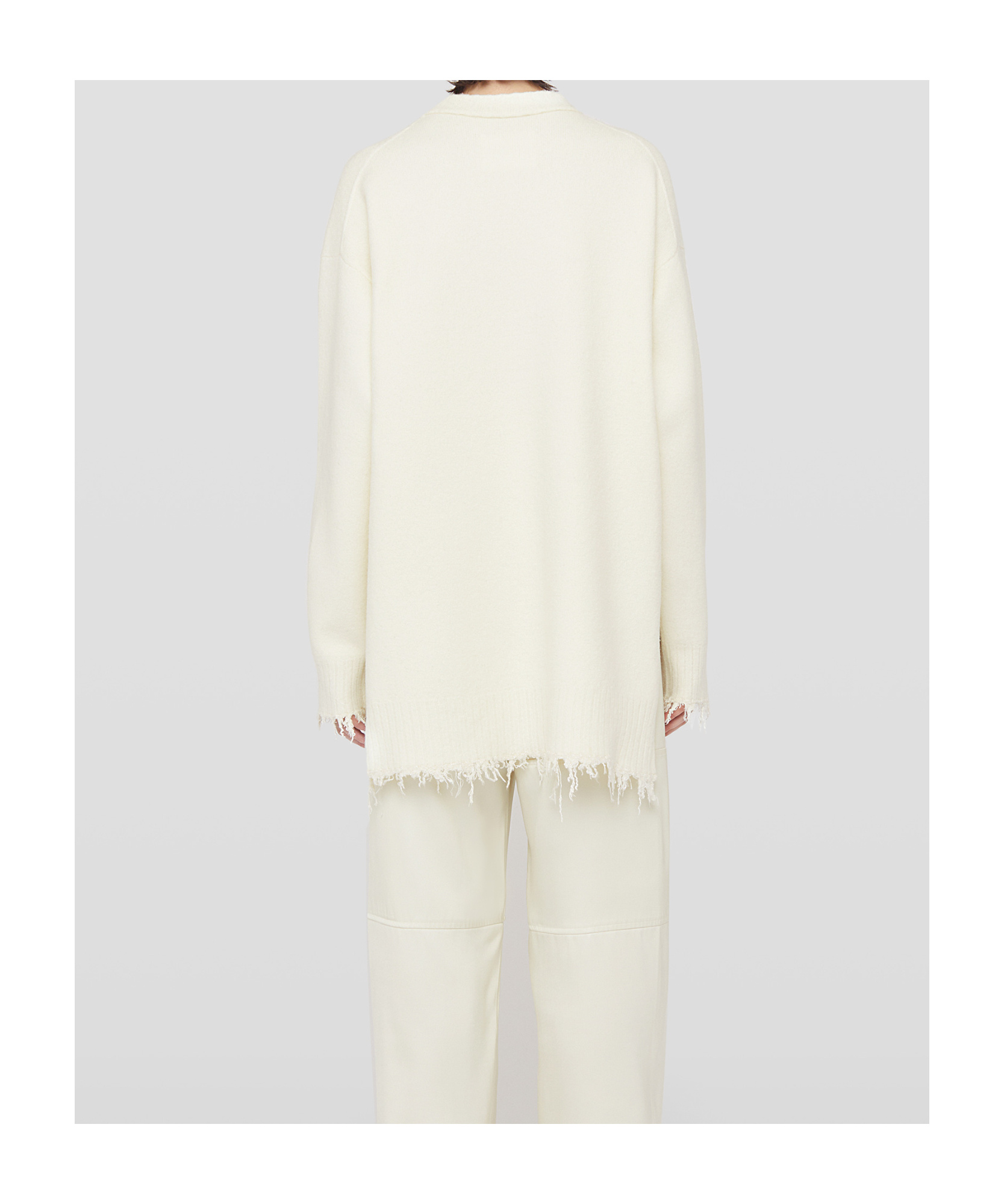 Jil Sander Long Sleeve Crew-neck Sweater In White