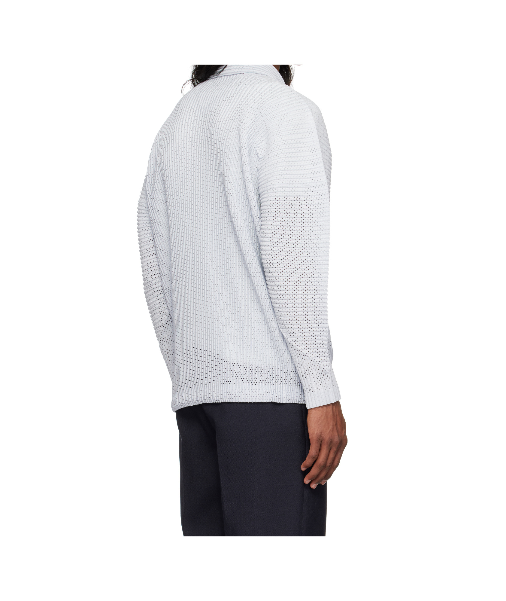 ISSEY MIYAKE GRAY OUTER MESH JACKET