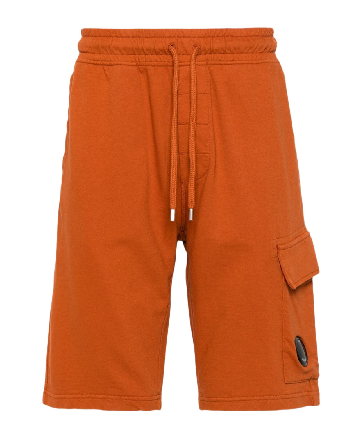 C.p. Company Lens-detailed Shorts In Orange