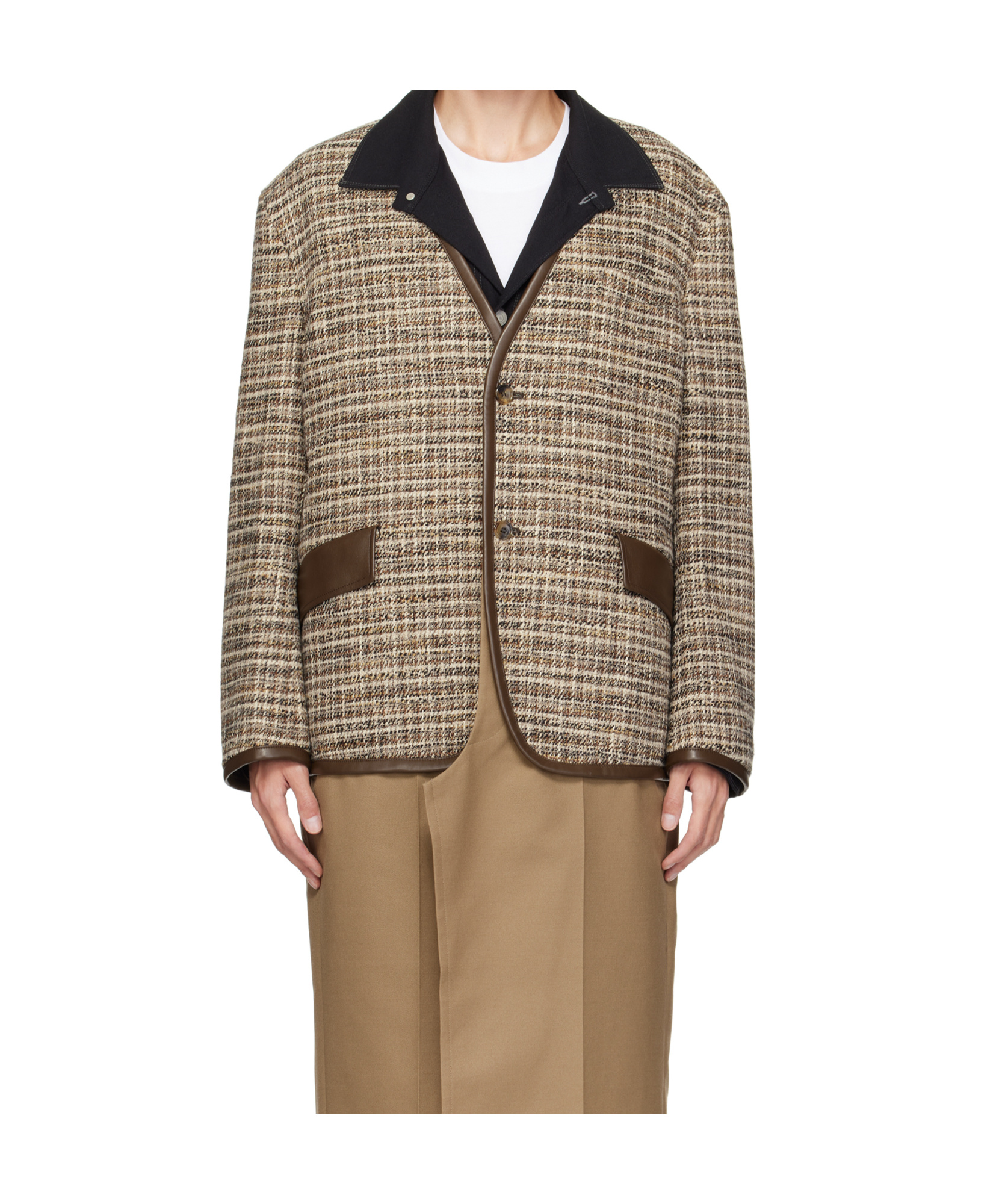 Junya Watanabe Tweed Jacket In Brown