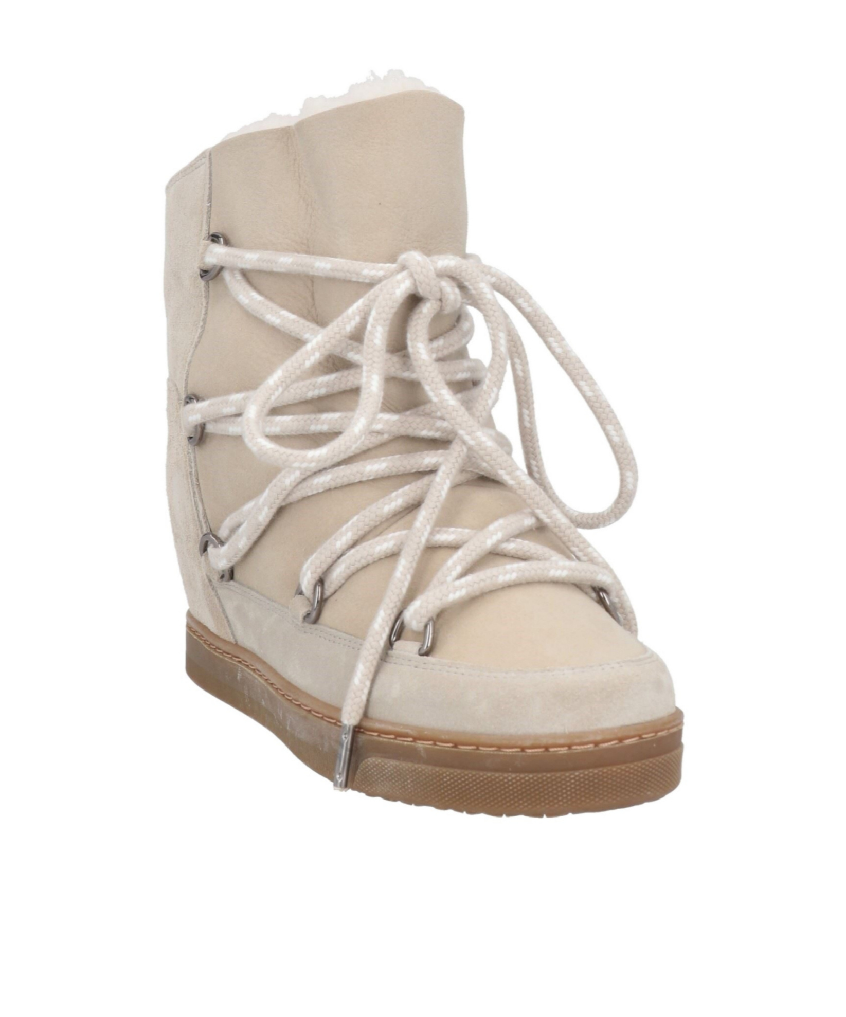 Isabel Marant Suede Platform Ankle Boots In Nude