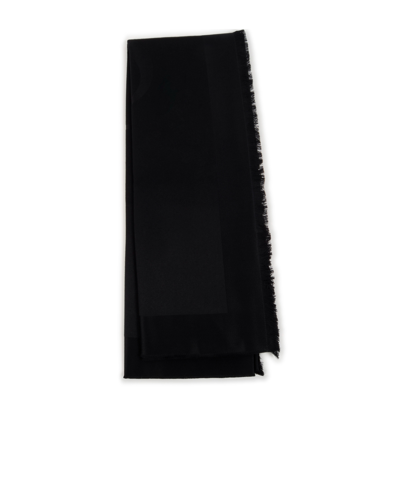 Saint Laurent Fringed Scarf In Black