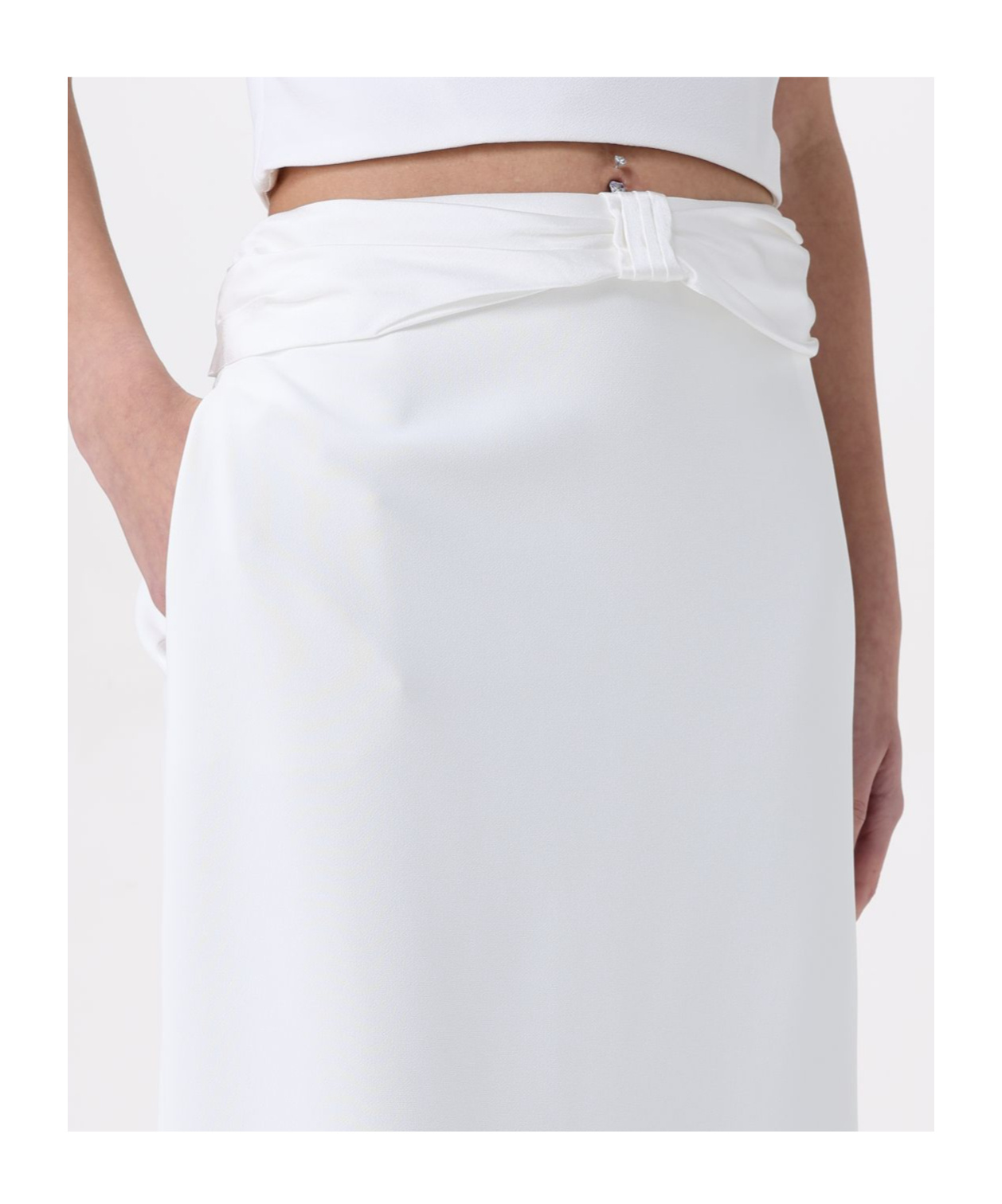 Elisabetta Franchi Bow-detail Maxi Skirt In White