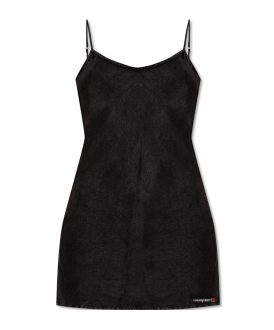 Diesel Spaghetti-strap Slip Dress In Black