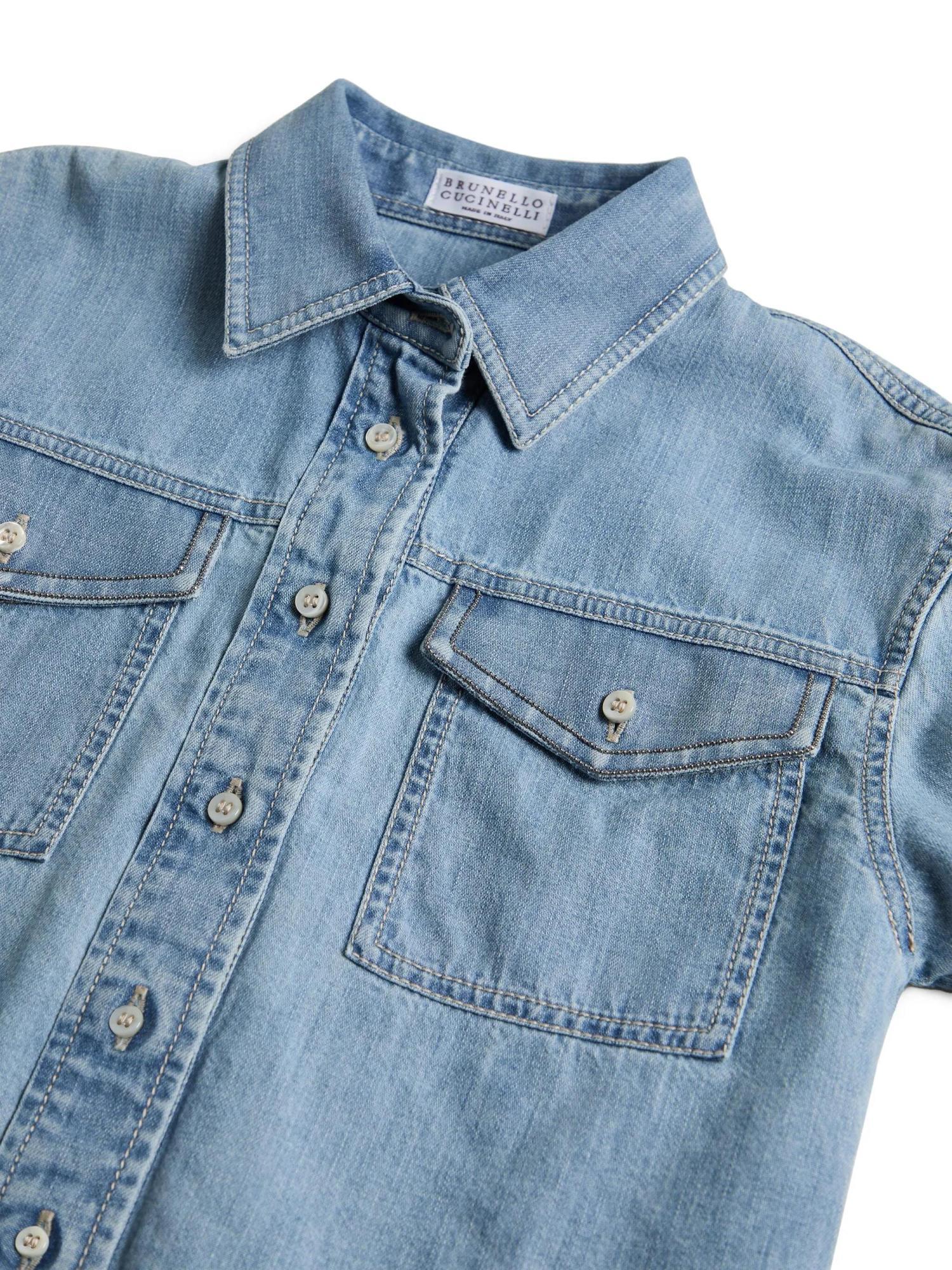 Brunello Cucinelli Denim Shirt In Blue
