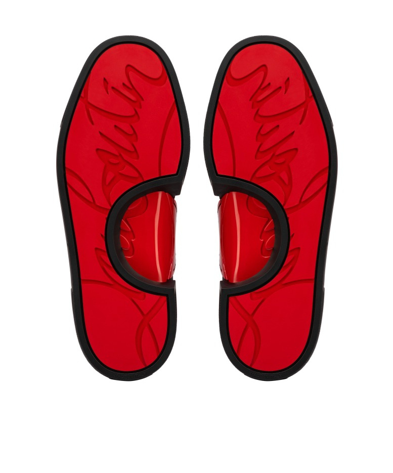 Christian Louboutin Jimmy Rubber-trimmed Leather Sneakers In Black
