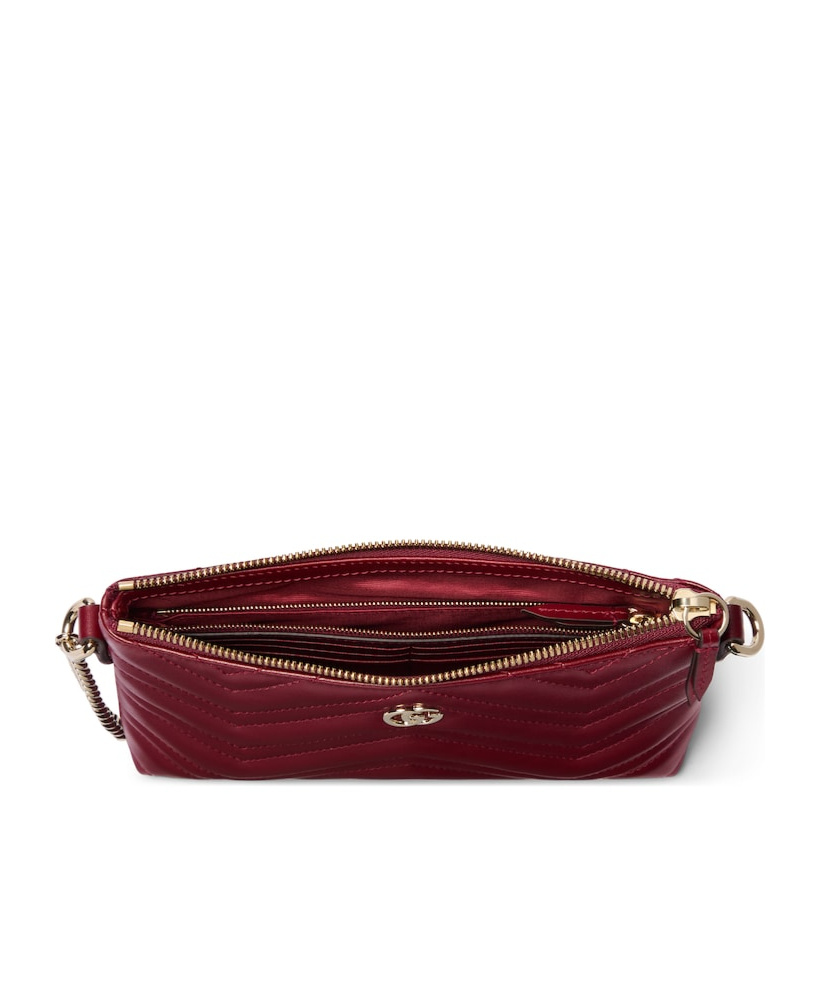 Gucci Gg Marmont Pochette With Chain In Burgundy