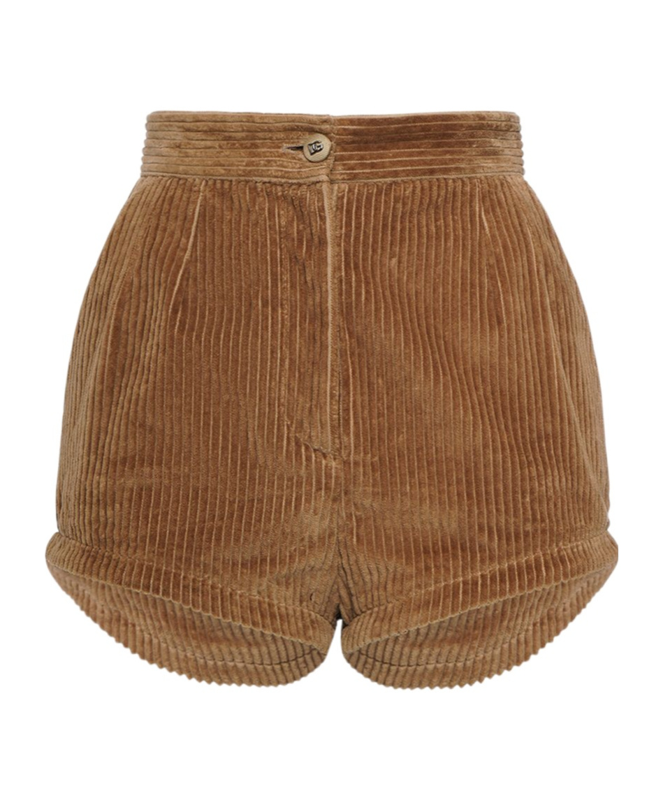Dolce & Gabbana High-waist Shorts In Brown