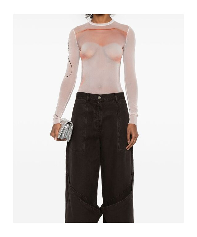 Shop Jean Paul Gaultier Silhouette-print T-shirt In Pink