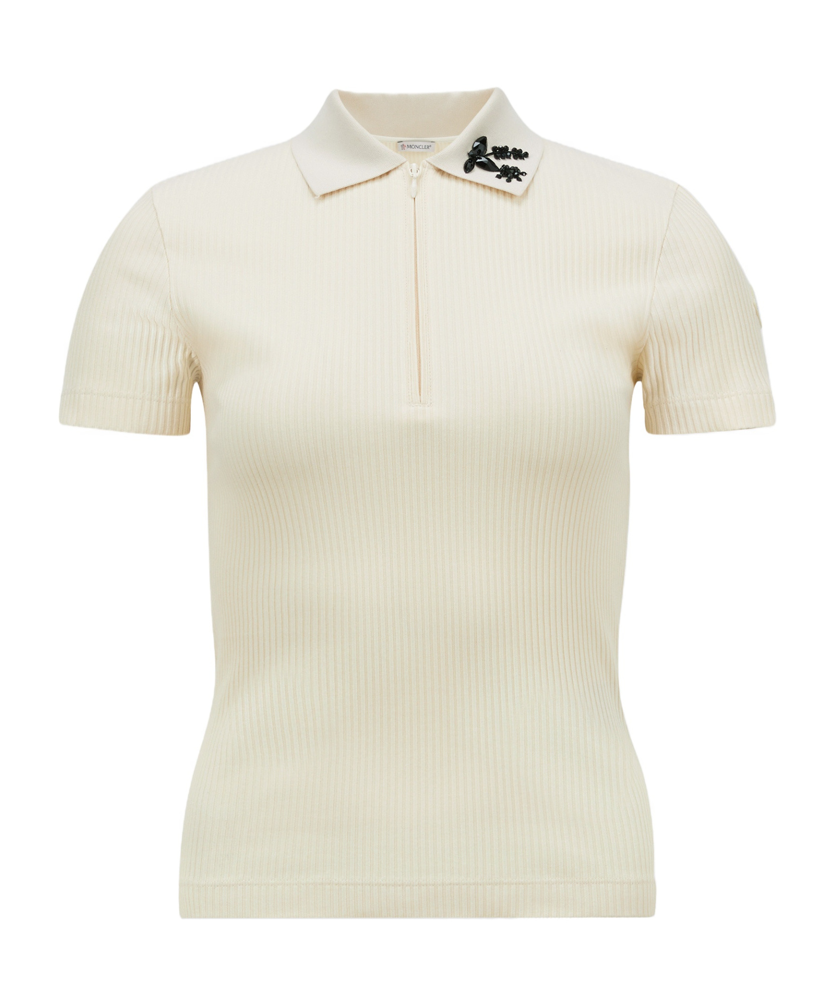 Moncler Short-sleeved Polo Shirt In Nude