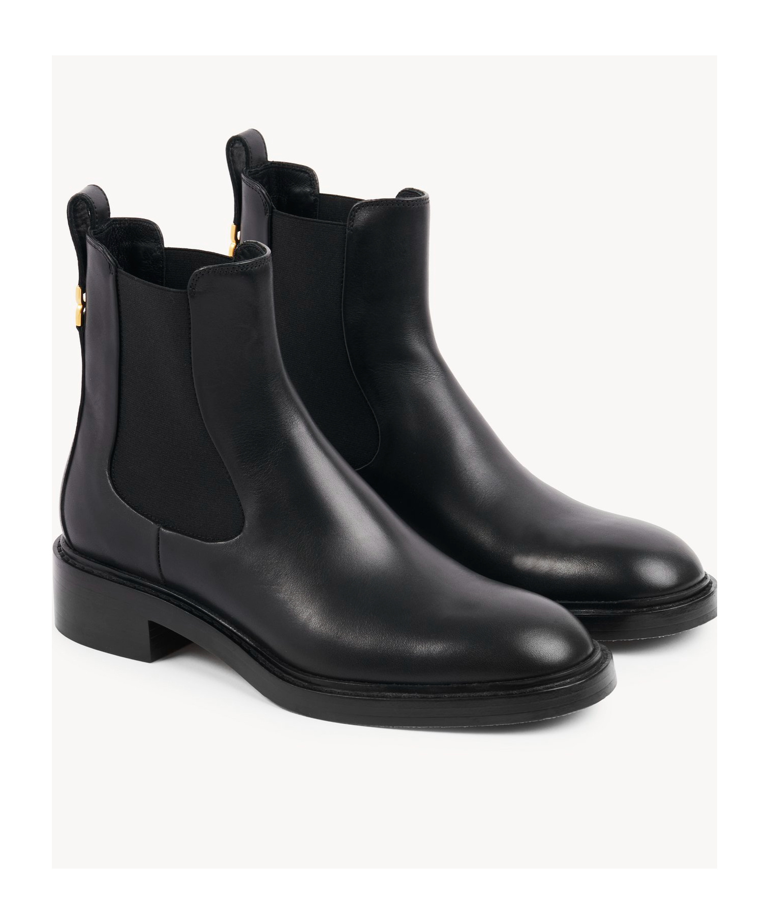 Chloé Marcie Leather Chelsea Ankle Booties In Black