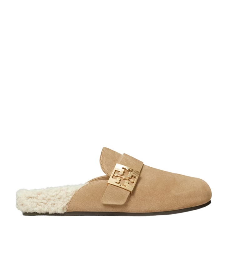 Tory Burch Mules Mellow In Shearling Color Taupe In Nude