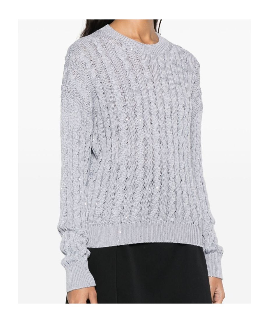 Peserico Sequin-embellished Sweater In White