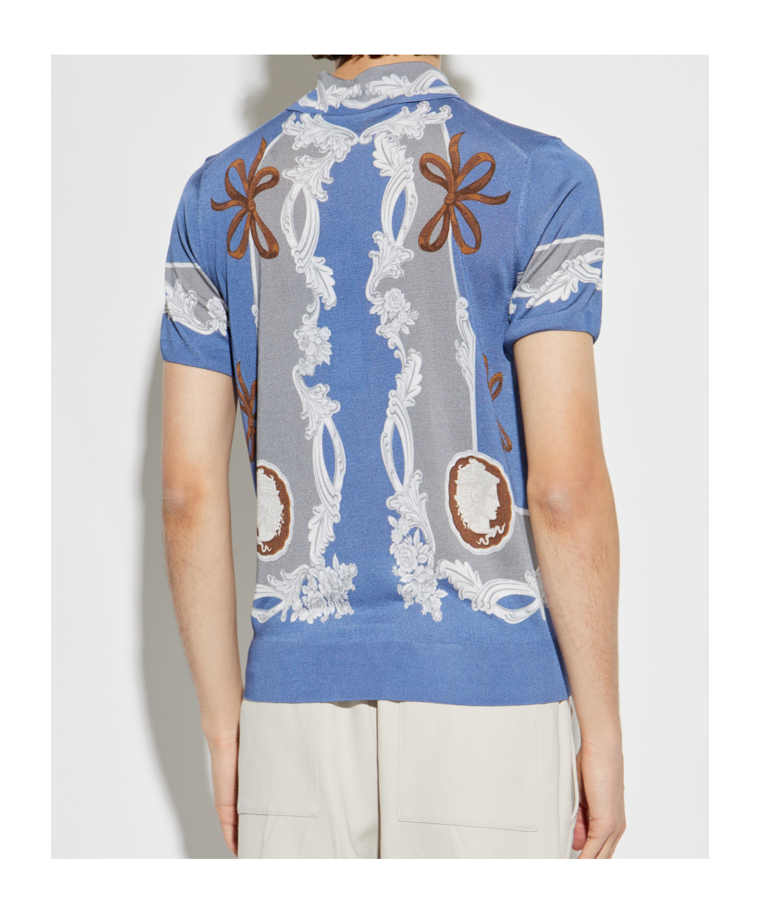 Versace Medusa-motif Polo Shirt In Blue