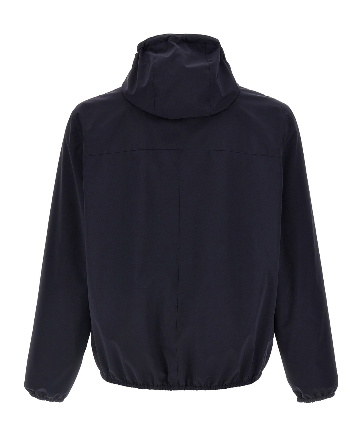 Brunello Cucinelli Membranated Nylon Jacket With Logo And Hood In Black