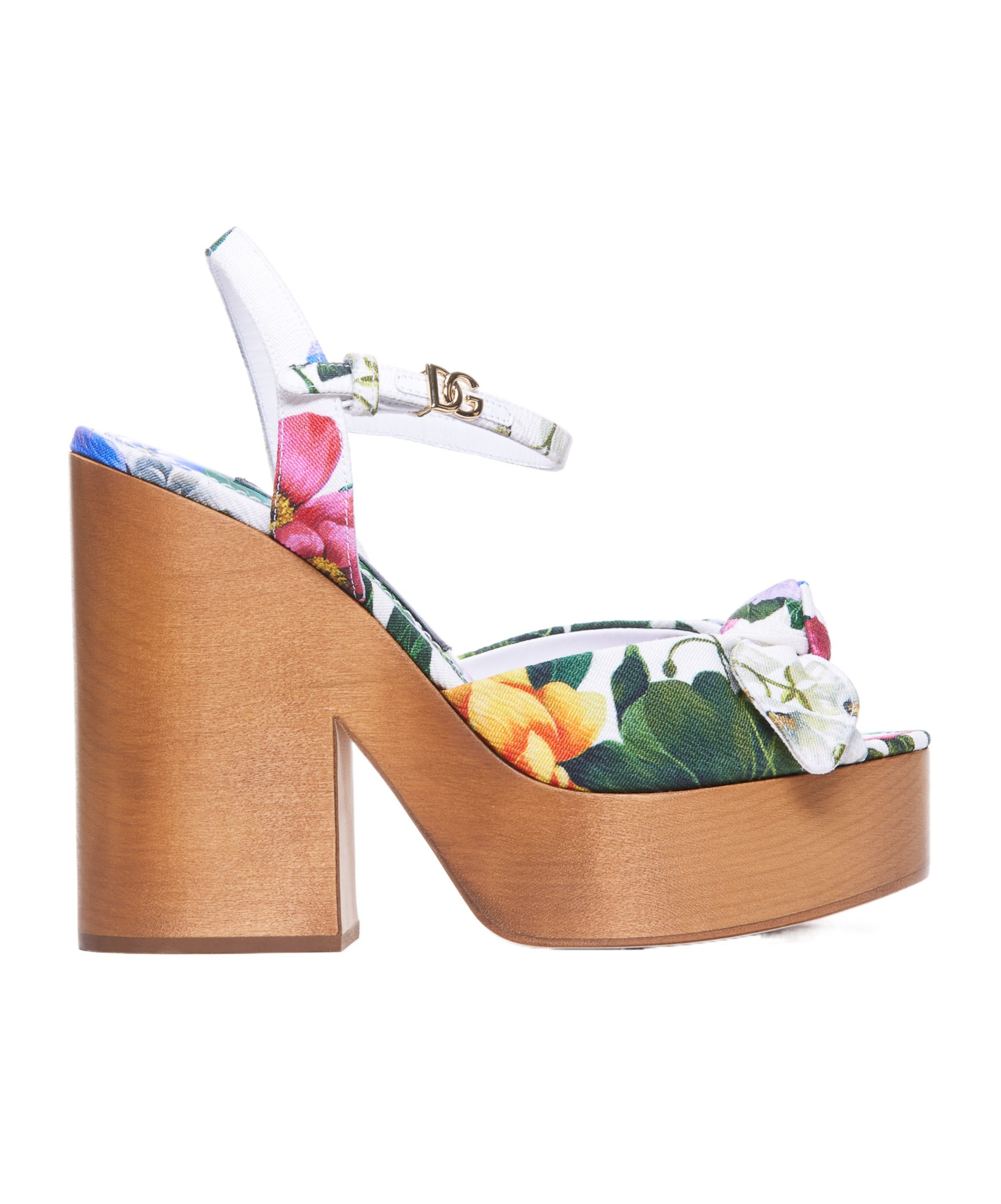 Dolce & Gabbana 85mm Keira Textile Clog Sandals In Multicolor