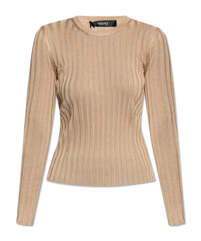 Versace Long-sleeved Sweater In Brown