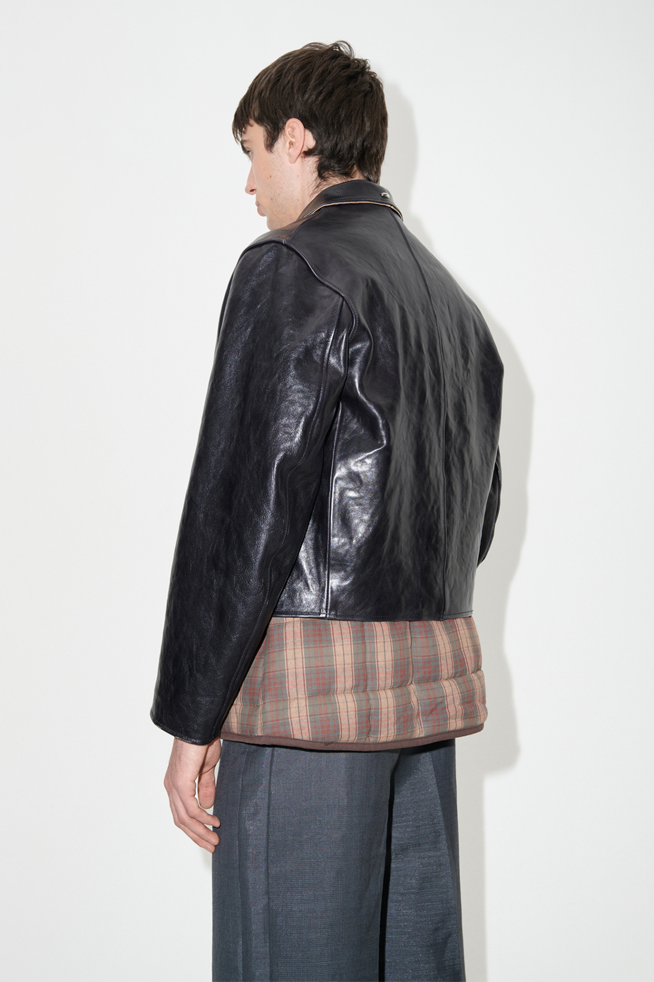Our Legacy Dyed Leather Moto Jacket In Black