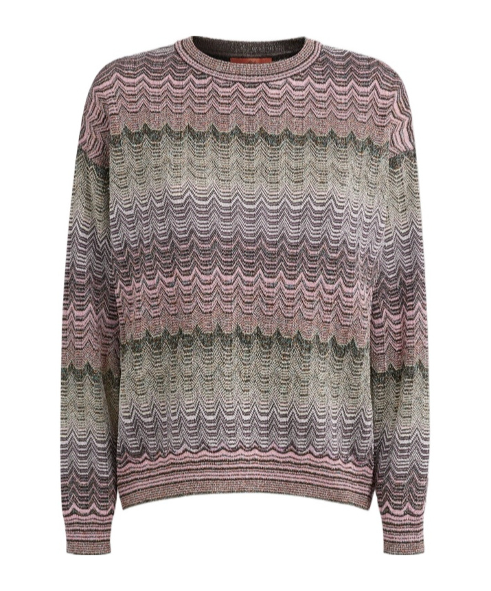 Missoni Stripe Pattern Embellished Sweater In Gray