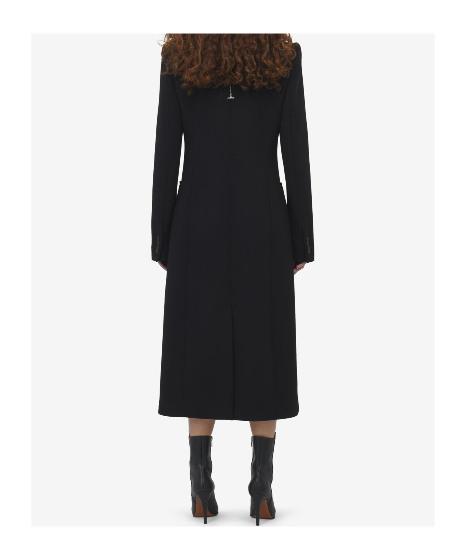 Alexander Mcqueen Stacked Shoulder Single-breasted Coat In Black