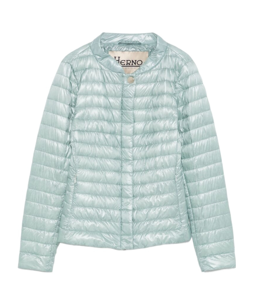 Herno Long-sleeved Down Jacket In Green